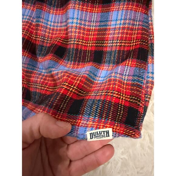 Duluth Trading Company red white plaid flannel Christmas holiday winter sz XS - Picture 4 of 9